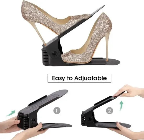 10 x Verstelbare Schoenen Organizers Zwart - Opbergsysteem - Zwart