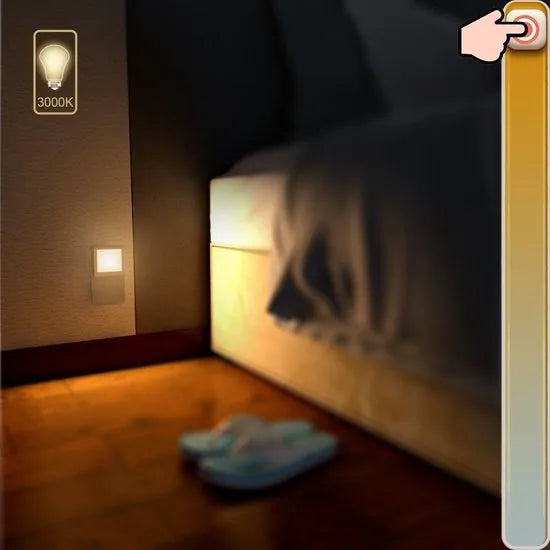 2 x LED-nachtlampje plug-in/stopcontact -nachtlampje met dag/nacht sensor - plugin ledlamp – Nachtlampje - warm licht – dimbaar – Voor in de baby/kinder kamer