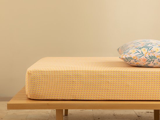 English Home Celadon Hoeslaken - Mix & Match Collectie - Jersey - 100x200 cm - Geel