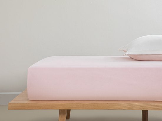 English Home hoeslaken - Tweepersoons - 100% Katoen - 160x200 cm - Licht roze