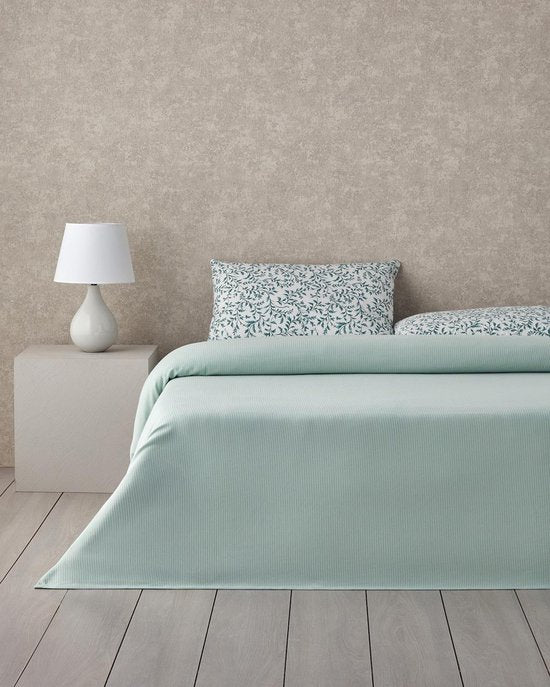 English Home Pretty Ivy Zomerdekenset - Luxe Uitvoering - 100x200cm – Groen/Turqoise