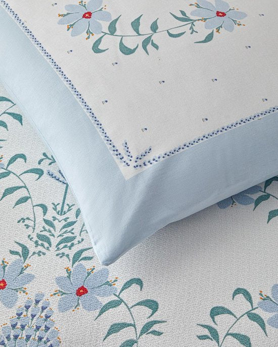 English Home Violet Star Zomerdekenset - Luxe Uitvoering - 160x200cm – Blauw/Wit