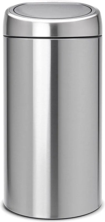 Afvalverzamelaar 45 liter 'Touch Bin®' met kunststof binnenemmer, Matt Steel Fingerprint Proof