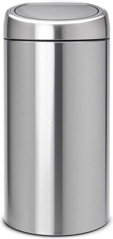 Afvalverzamelaar 45 liter 'Touch Bin®' met kunststof binnenemmer, Matt Steel Fingerprint Proof