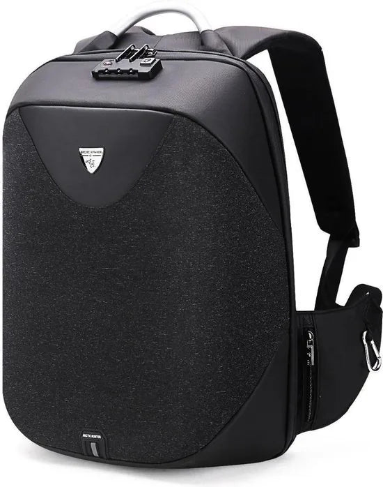 Arctic Hunter Rugzak voor laptop tot 16 inch met USB poort voor aansluiten van powerbank - Met code slot - zwart/grijs - Met veel extra opties