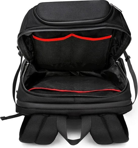 Arctic Hunter Rugzak voor laptop tot 16 inch met USB poort voor aansluiten van powerbank - Met code slot - zwart/grijs - Met veel extra opties