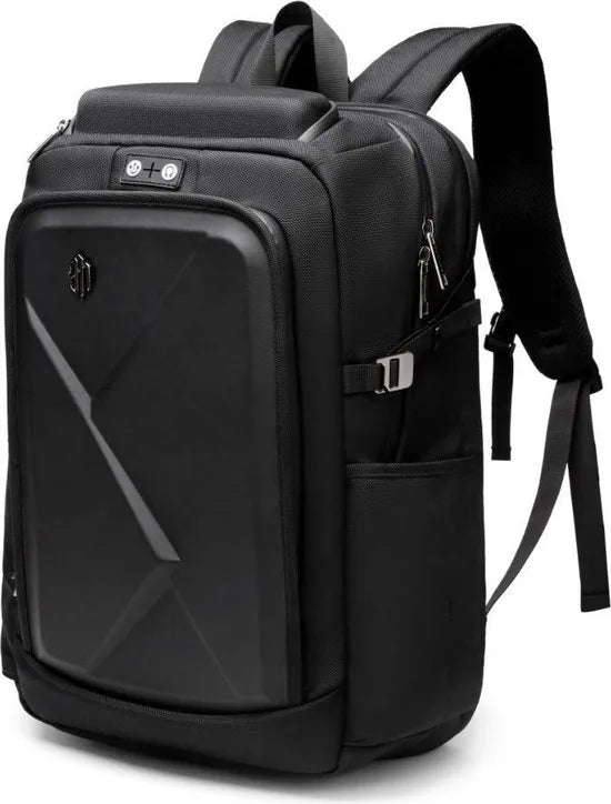 Arctic Hunter Rugzak voor laptop tot 16 inch met USB poort voor aansluiten van powerbank - Met code slot - zwart/grijs - Met veel extra opties