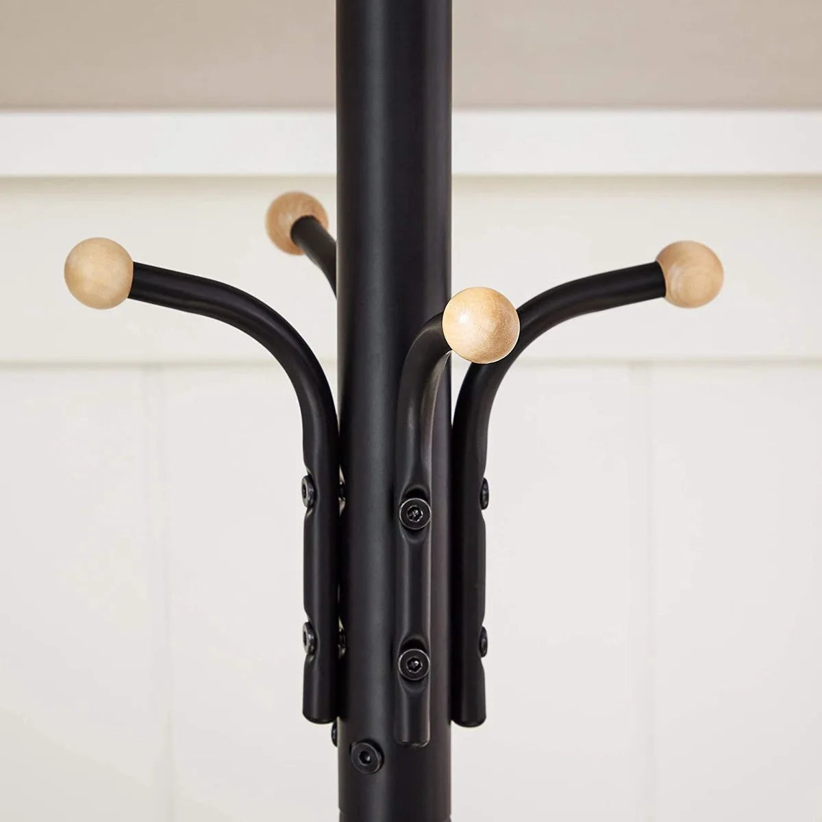 AZURU Kapstok - Staande Metalen Kapstok - 12 Kapstokhaken - Optimale Stabiliteit - 182 cm - Zwart