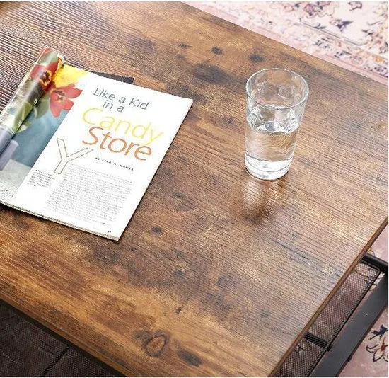 AZURU - Salontafel - industriële look - Bruin/zwart
