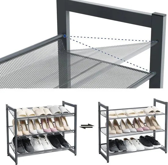 Azuru schoenenrek - 12 paar schoenen - 3 niveau's - uitbreidbaar - metaal