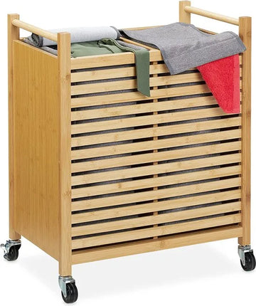 Azuru Wasmand met 2 Vakken en Opbergplank – Wassorteerder – Max. 30 kg - Zwart