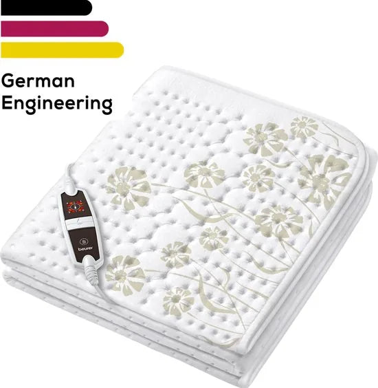 Beurer Elektrische onderdeken 1 persoons - Elektrische deken 150x80cm - Onderdeken - Snelle opwarming - BSS (Beurer Safety System) - Ademend fleece - Wit