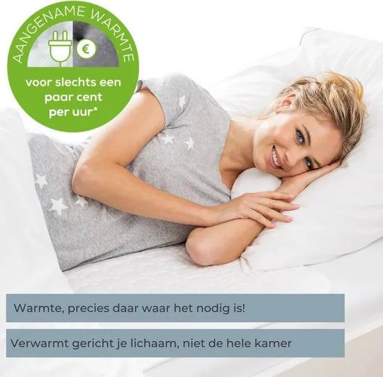 Beurer Elektrische onderdeken 1 persoons - Elektrische deken 150x80cm - Onderdeken - BSS (Beurer Safety System) - Ademend fleece - Elastische Banden - Wit