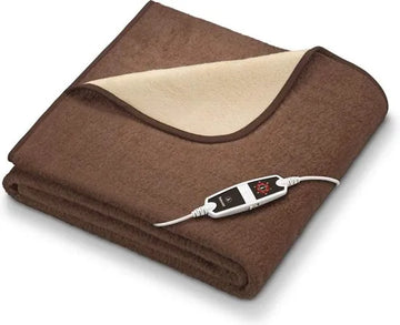Beurer HD 100 Elektrisch bovendeken - XXL Warmtedeken - Tweepersoons: 200 x 150 cm - Fleece - 6 Warmtestanden - Machinewasbaar tot 30 ° - Automatische uitschakeling - 3 Jaar garantie - Bruin
