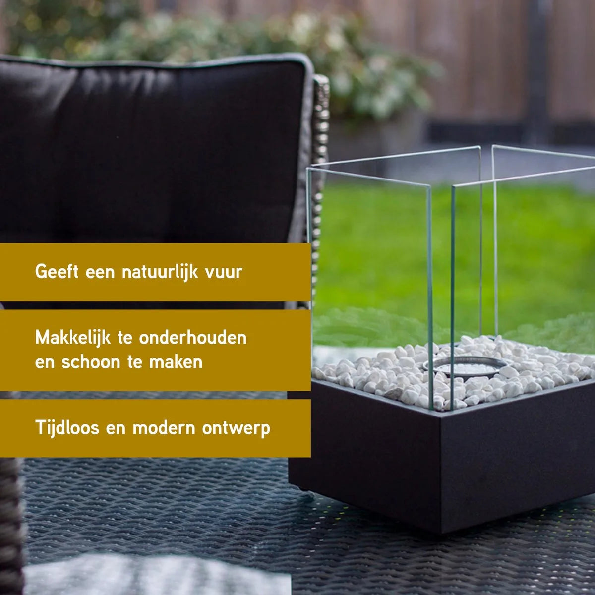 Bio-ethanol tuinhaard vierkant - Haard Esschert Design - Bio Ethanol Rechthoek