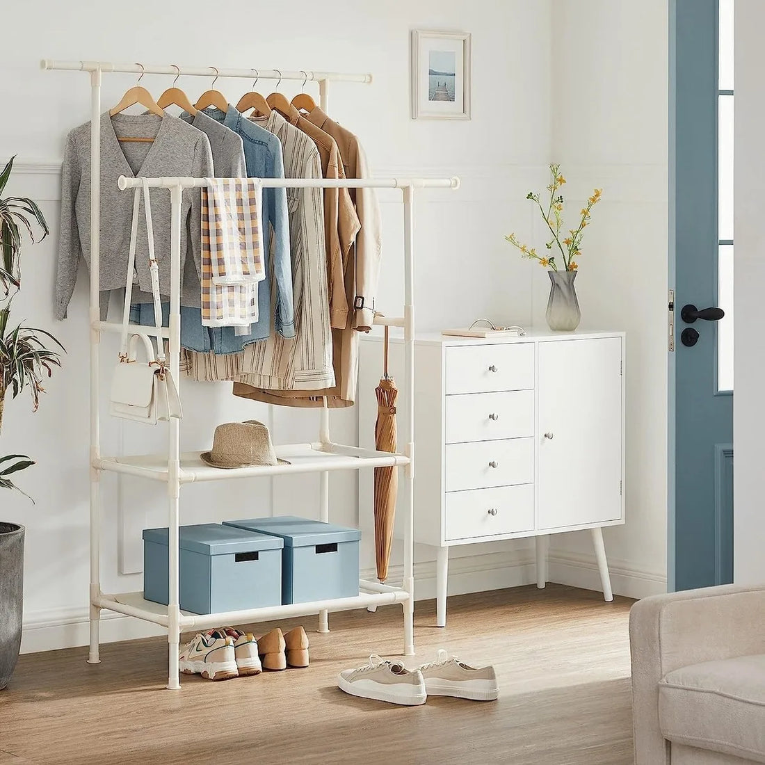 Bobbel Home - Kledingrek - Belastbaar tot 70 kg - wit