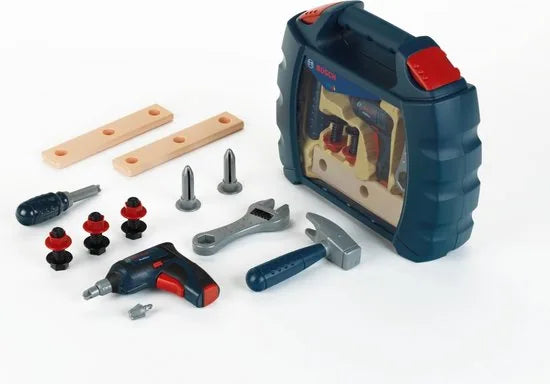 Bosch DIY case with cordless drill, blue