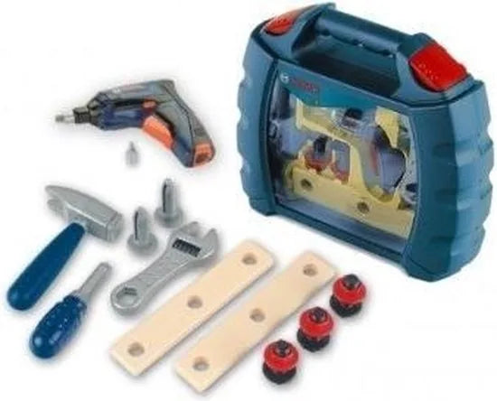 Bosch DIY case with cordless drill, blue