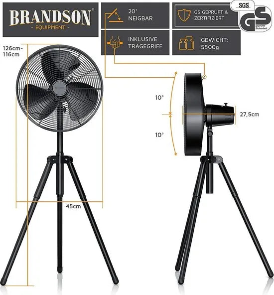 Brandson driepoot design ventilator
