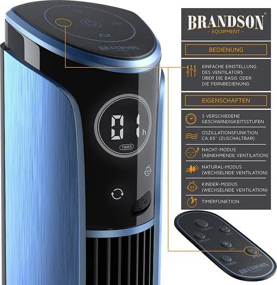 Brandson torenventilator met afstandsbediening 108 cm