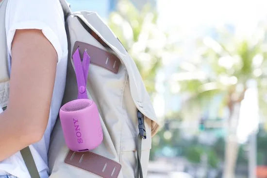 Compact Bluetooth speaker with strap – Roze