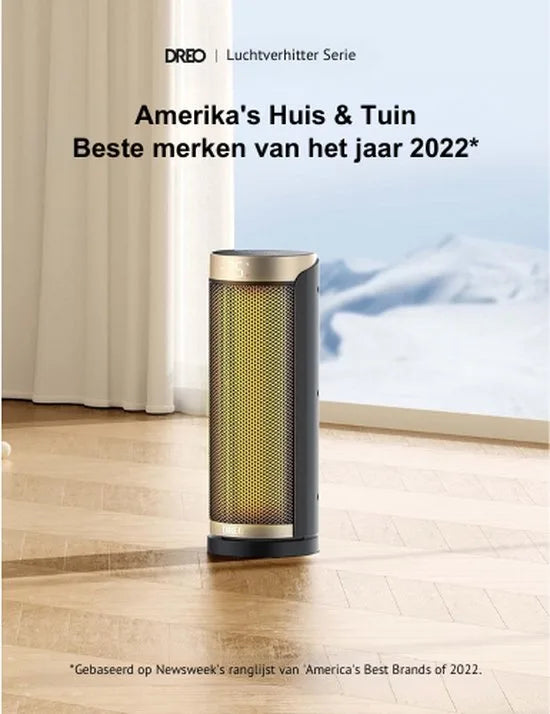 DREO® Solaris Slim H3 -Elektrische Verwarming - Elektrische Kachels - Keramische Kachel - Wandkachel - Keramische Verwarming - Elektrische Kachel - Keramische Kachel Energiezuinig - Keramische Elektrische Kachel - Heater - Ventilatorkachel