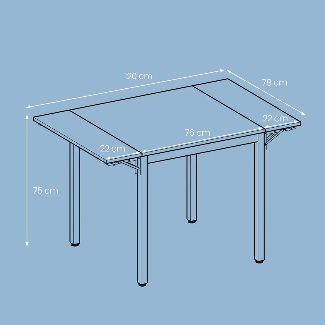 Eettafel – Opklapbare Keukentafel – 2-4 Personen – Kleine Ruimte Oplossing