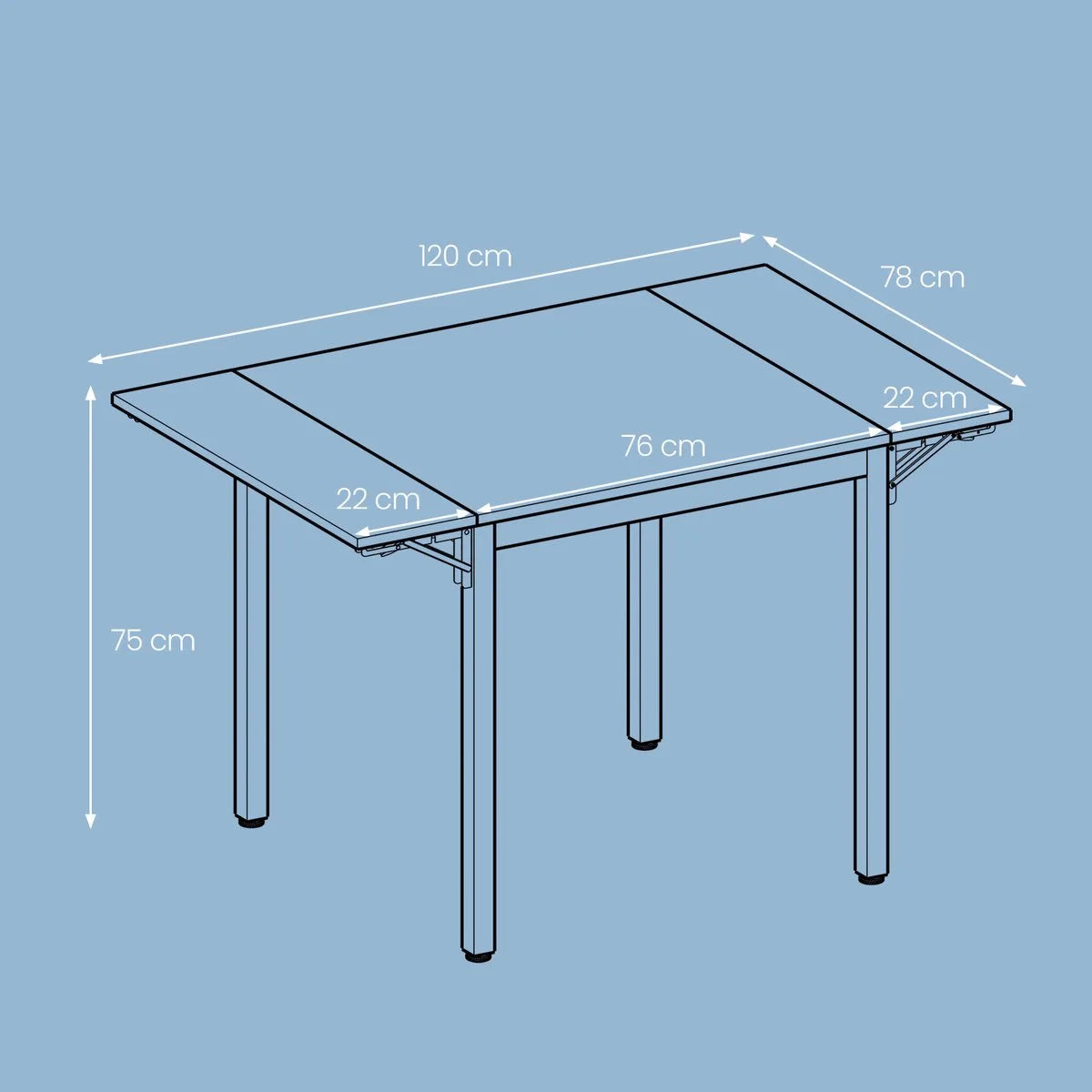 Eettafel – Opklapbare Keukentafel – 2-4 Personen – Kleine Ruimte Oplossing