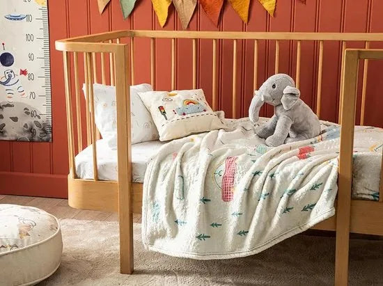 English Home baby deken - Auto's - 100x120 cm - Blauw – Beige