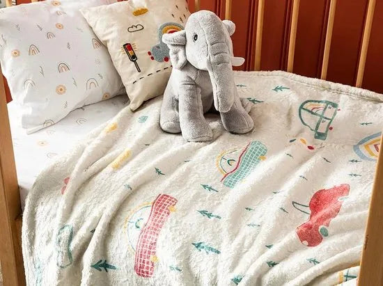 English Home baby deken - Auto's - 100x120 cm - Beige
