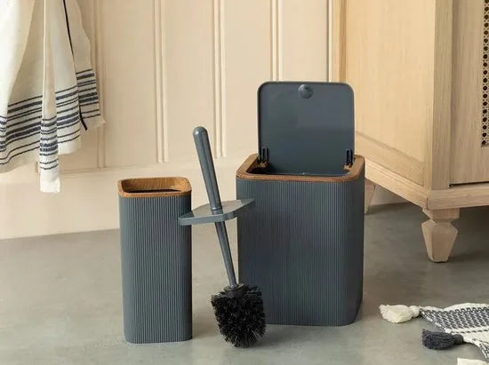 English Home badkamer accessoire set - 18x22 cm-10x34 cm - Grijs