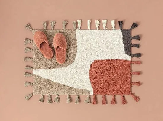 English Home badmat - 60x90 cm - Creme met een regenboog – Beige-bruin