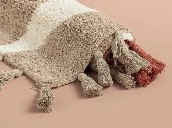 English Home badmat - 60x90 cm - Creme met een regenboog – Beige-bruin