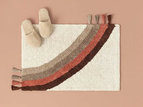 English Home badmat - 60x90 cm - Creme met een regenboog – Wit