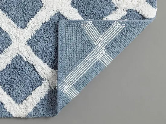 English Home badmat - 60x90 cm - Creme met een regenboog – Blauw