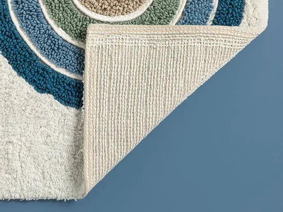 English Home badmat - 60x90 cm - Creme met een regenboog