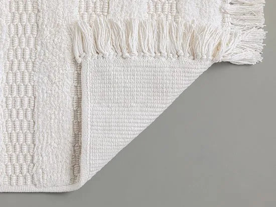 English Home badmat - 60x90 cm - Creme met een regenboog – Wit