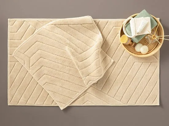 English Home badmat set - 60x90+40x60 cm - Geel – Beige 60 x 100cm 60x100 cm + 60x50 cm Beige