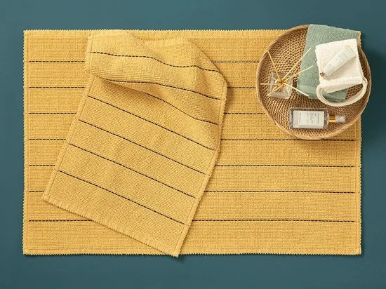 English Home badmat set - 60x90 + 40x60 cm - Geel