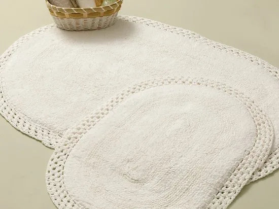 English Home badmat set - 60x90+40x60 cm - Geel – Wit 60 x 90 60x90 + 40x60 cm Wit