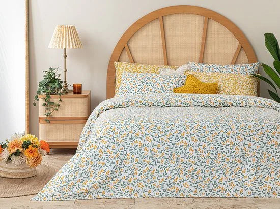 English Home bedsprei - 150x220 cm - Blauw – Geel 150 x 220cm 150x220 cm Geel (0234)