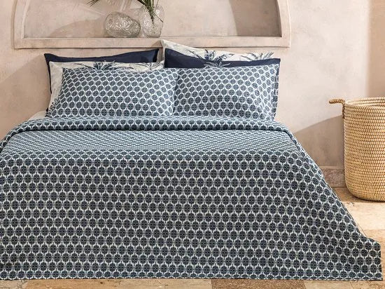 English Home bedsprei - 150x220 cm - Blauw – Blauw 200 x 220cm 200x220 cm Blauw (0258)