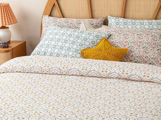 English Home bedsprei - 150x220 cm - Blauw – Roze 200 x 220 200x220 Roze (0128)
