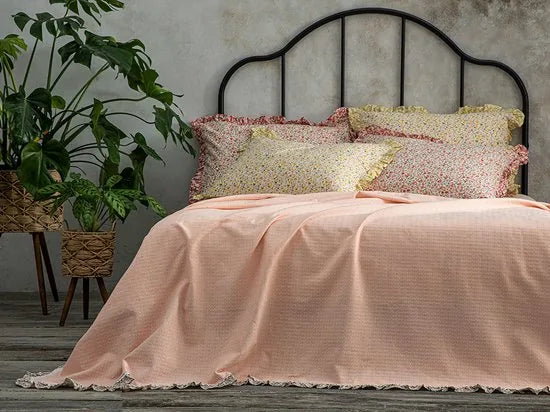 English Home bedsprei - 150x220 cm - Blauw – Roze 240 x 220cm 240x220 cm Roze (1156)