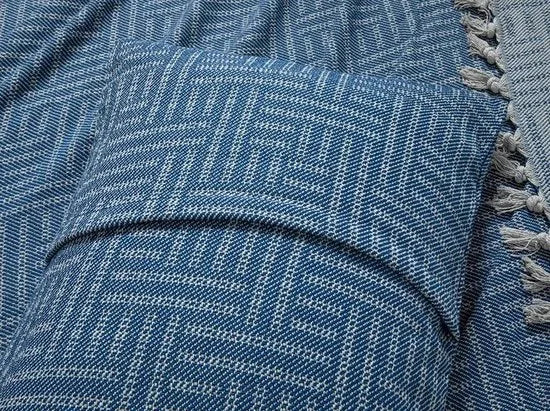 English Home bedsprei - Incl. 2 kussenslopen - 240x260 cm - Creme – Blauw 240 x 260cm 240x260 cm Blauw (3730)