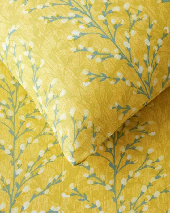 English Home Branchmist Dekbedovertrekset – 2-persoons – Inclusief 2 Kussenslopen – Kreukherstellend - 200x220 cm – Geel