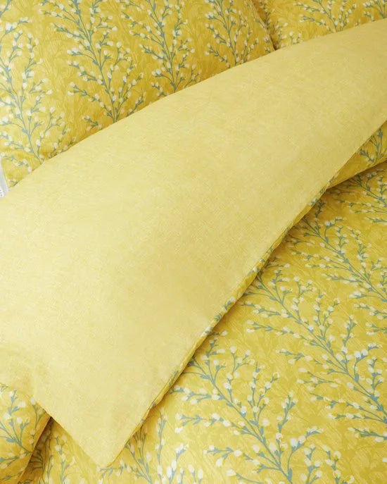 English Home Branchmist Dekbedovertrekset – 2-persoons – Inclusief 2 Kussenslopen – Kreukherstellend - 200x220 cm – Geel