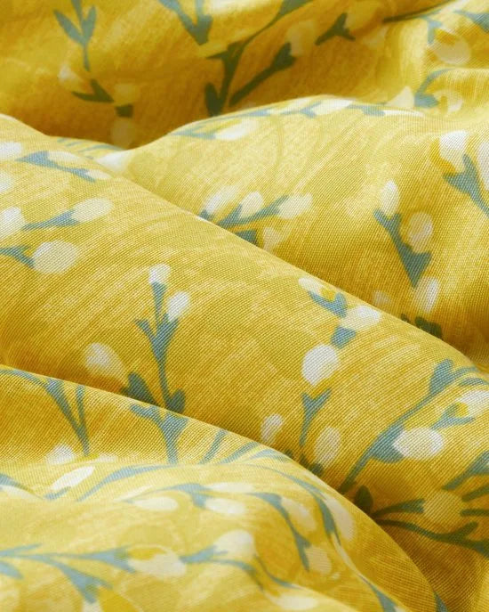 English Home Branchmist Dekbedovertrekset – 2-persoons – Inclusief 2 Kussenslopen – Kreukherstellend - 200x220 cm – Geel