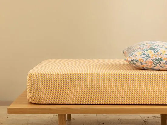 English Home Celadon Hoeslaken - Mix & Match Collectie - Jersey - Tweepersoons - 160x200 cm - Geel