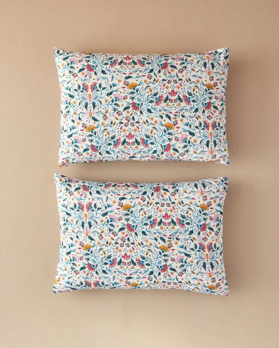 English Home Charming Lines- 2 Kussenslopen - Mix Match - Easy Iron - Pillow Case - 2 stuks - 50x70 cm - Kleurrijk